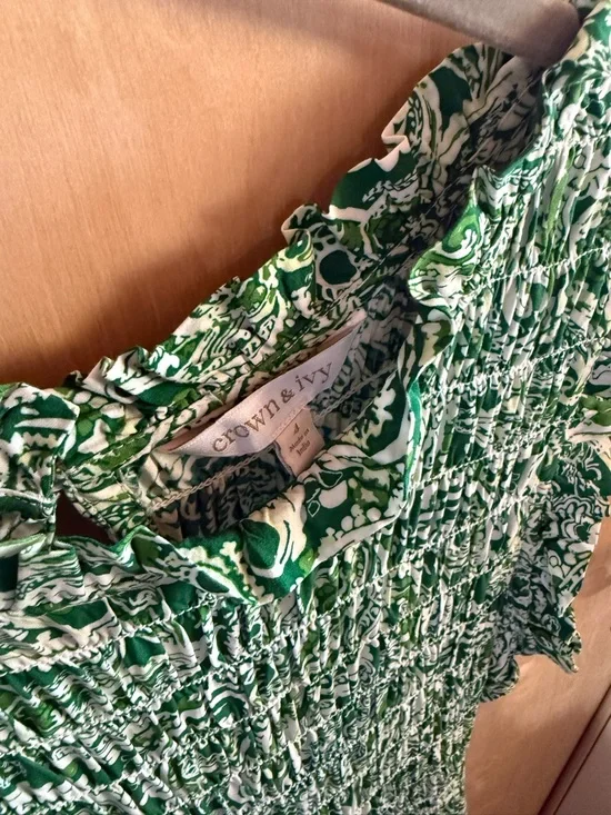 crown & ivy Green and White Paisley Maxi Dress - Picture 3 of 3